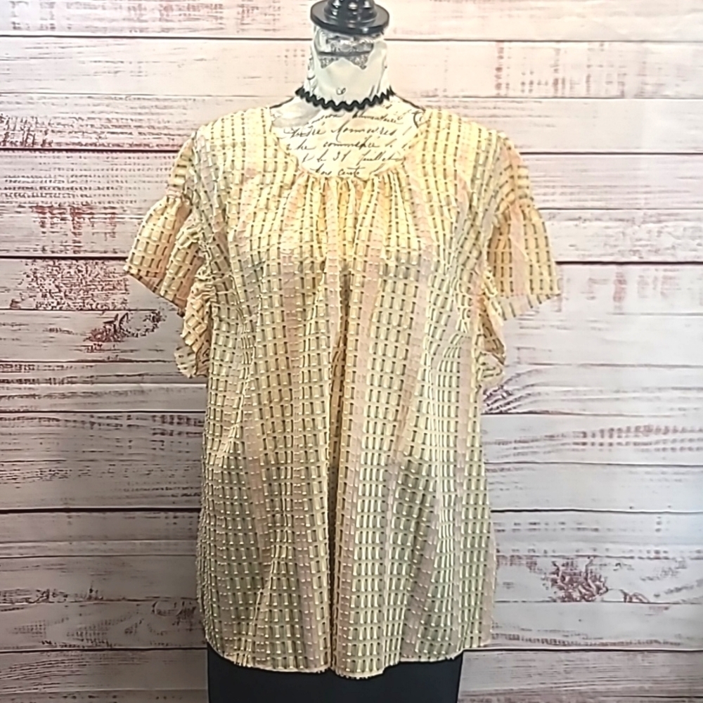 Zac & Rachel Woman sheer ruffle sleeve blouse